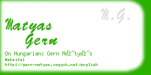 matyas gern business card